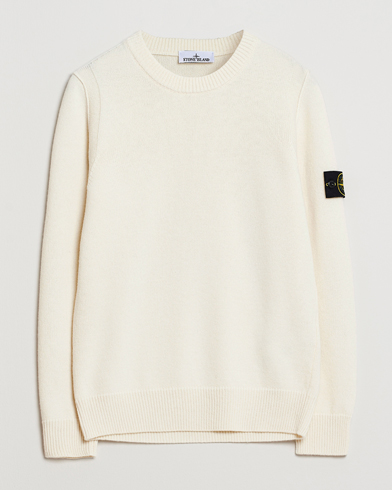 Stone Island Knitted Lambswool Crew Neck Ivory – Blanco