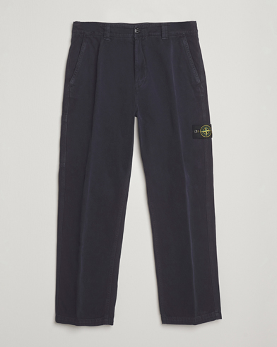 Stone Island Panama Cotton Old Effect Trousers Ink – Azul