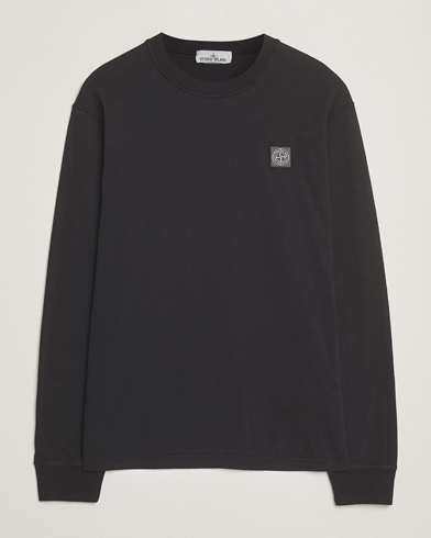 Stone Island Long Sleeve Garment Dyed Cotton Jersey T-Shirt Black – Negro