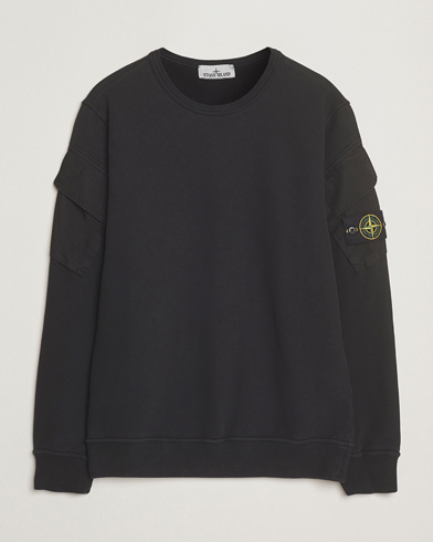 Stone Island Organic Cotton Fleece Arm Pocket Sweatshirt Black – Negro