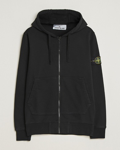 Stone Island Garment Dyed Fleece Full-Zip Hood Black – Negro