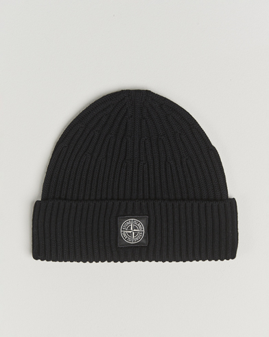Stone Island Full Rib Wool Beanie Black – Negro