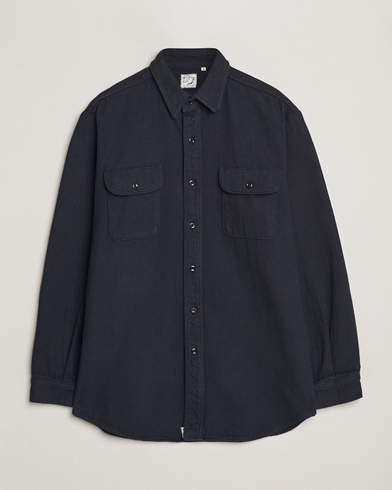orSlow Brushed Flannel Overshirt Navy – Azul