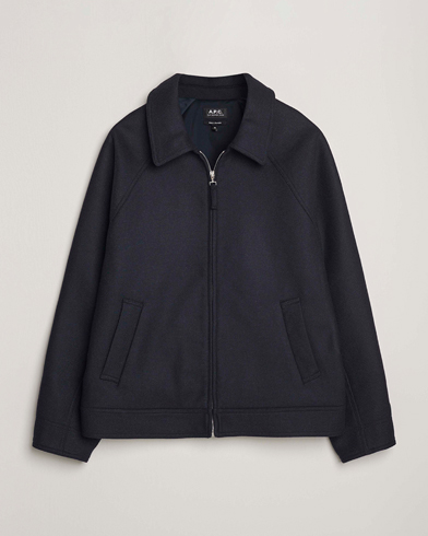 A.P.C. Chase Wool Bomber Jacket Dark Navy – Azul
