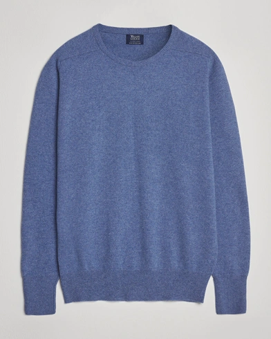 William Lockie Melrose Cashmere Crew Neck Blue – Azul