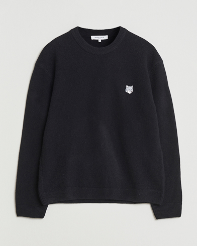 Maison Kitsuné Grey Fox Head Lambswool Sweater Black – Negro