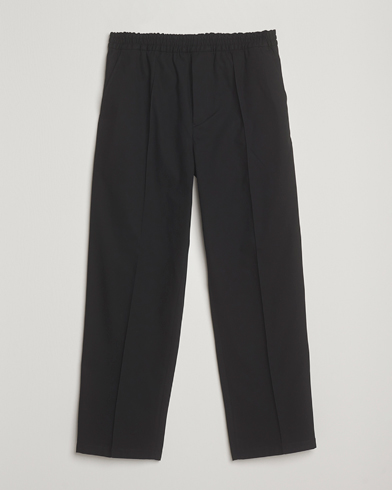 Maison Kitsuné Cotton Twill Pleated Drawstring Trousers Black – Negro