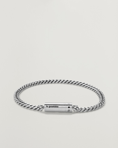 LE GRAMME Curb Chain Cable Bracelet Sterling Silver 12g – Plata