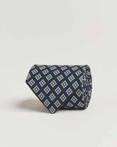 E. Marinella Archivio 3-Fold Printed Silk Tie Navy – Azul
