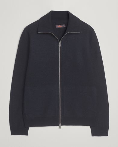Morris Corke Knitted Zip Jacket Navy – Azul