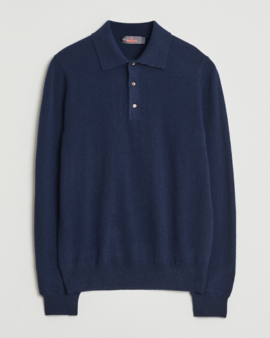 Morris Cashmere Polo Neck Navy – Azul