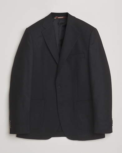 Morris Flannel Wool Blazer Black – Negro