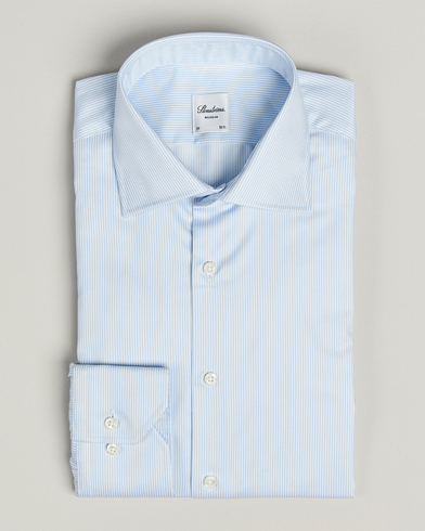 Stenströms Regular Fit Thin Stripe Shirt White/Blue – Azul