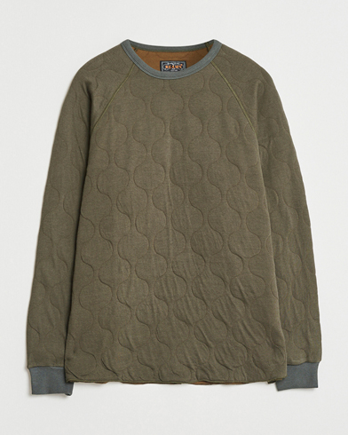 BEAMS PLUS MIL Quilt Crew Neck Olive – Verde