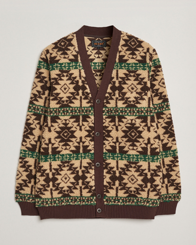 BEAMS PLUS Boa Fleece Cardigan Brown – Marrón