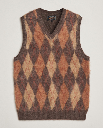 BEAMS PLUS Mohair Knit Vest Brown – Marrón