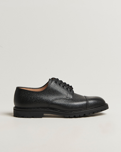 Crockett & Jones Sandhurst Derby Vibram Black Scotch Grain – Negro