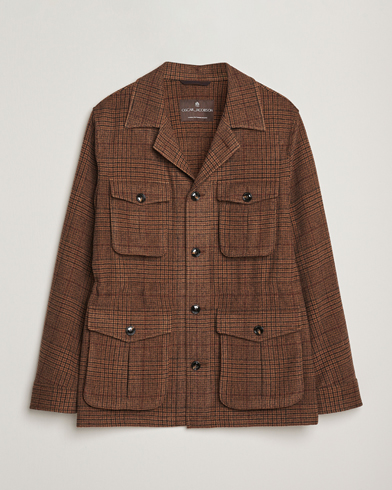 Oscar Jacobson Sirolo Checked Shirt Jacket Brown – Marrón