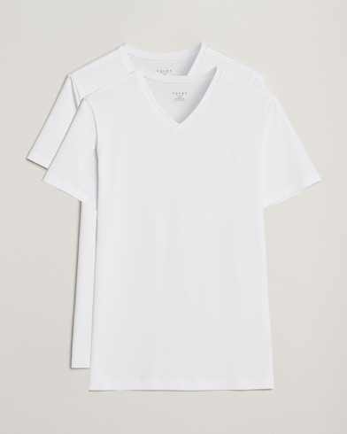 Falke 2-Pack Cotton V-Neck T-Shirt White – Blanco