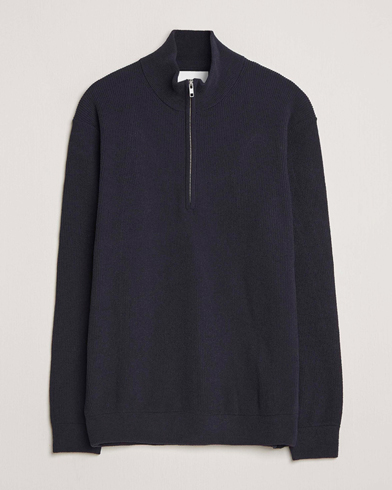 NN07 Danny Rib Knitted Half Zip Navy Blue – Azul