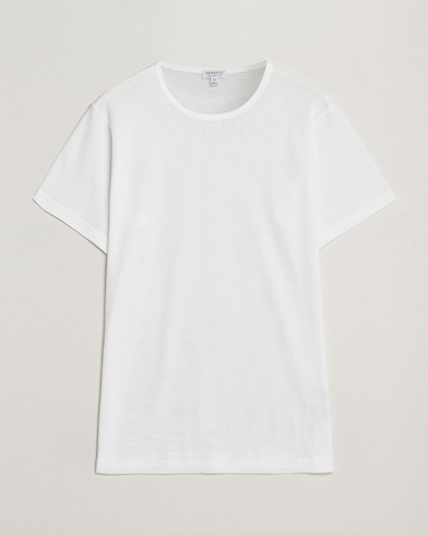 Sunspel Cellular Underwear T-Shirt White – Blanco