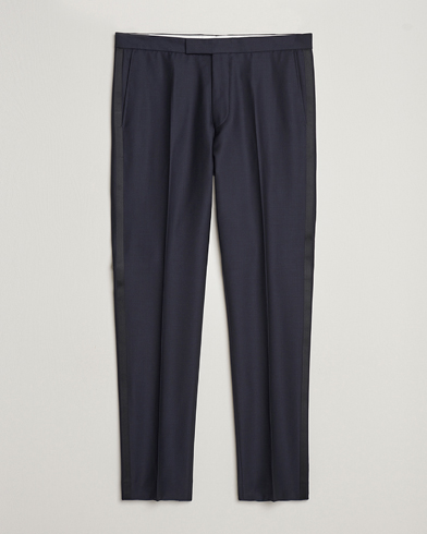 Oscar Jacobson Denz Wool Tuxedo Trousers Navy – Azul