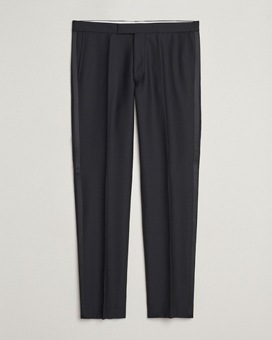 Oscar Jacobson Denz Wool Tuxedo Trousers Black – Negro