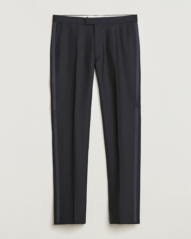 Oscar Jacobson Denz Straight Wool Tuxedo Trousers Black – Negro