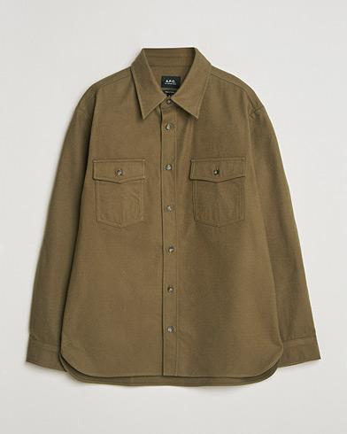 A.P.C. Brushed Cotton Overshirt Khaki – Verde