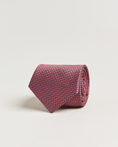Brioni Jacquard Herringbone Silk Tie Rosa – Rosa
