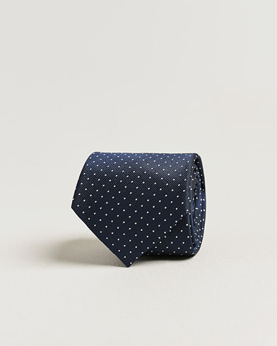 Brioni Jacquard Dot Silk Tie Navy – Azul