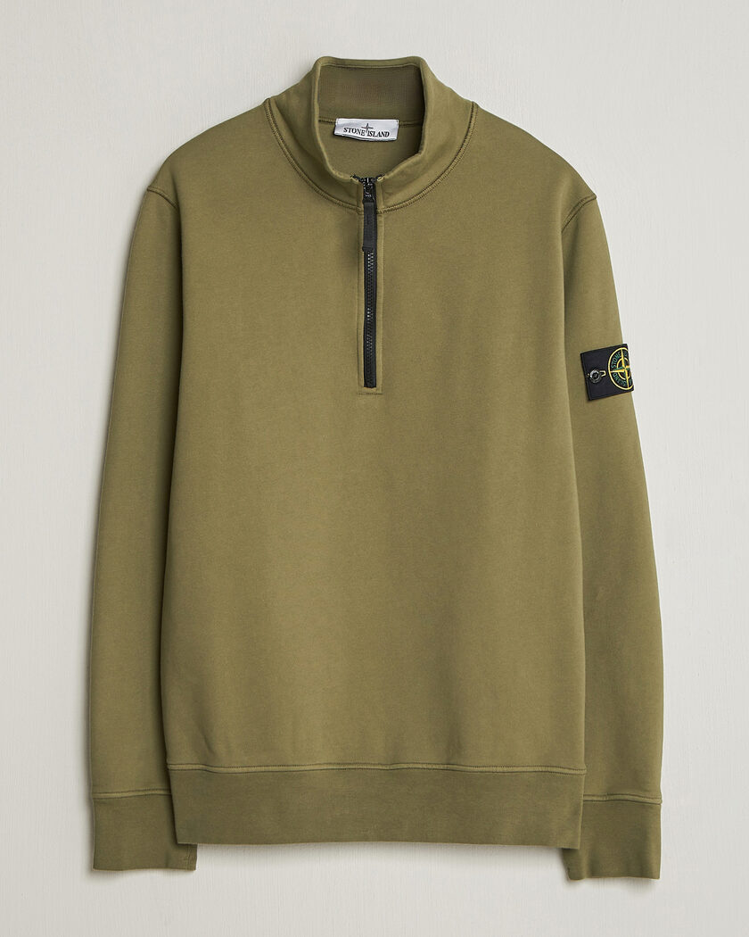 Stone Island Garment Dyed Fleece Half Zip Military Green – Verde