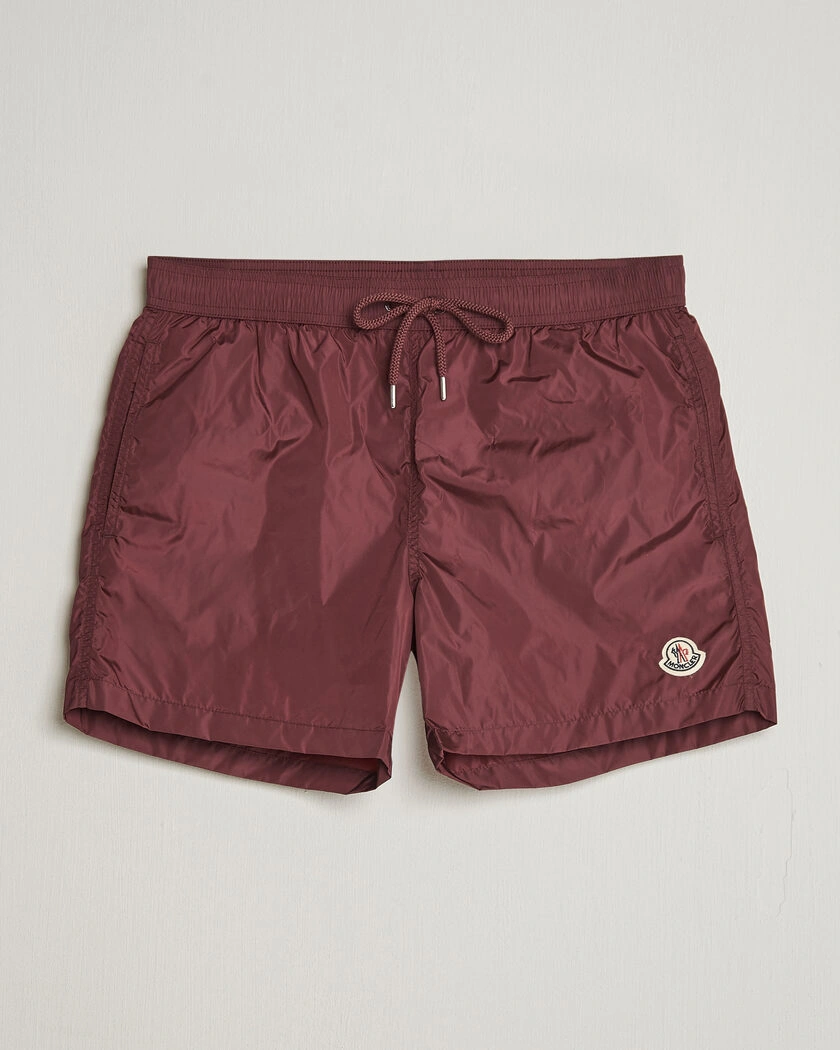 Moncler Nylon Swim Shorts Burgundy – Rojo