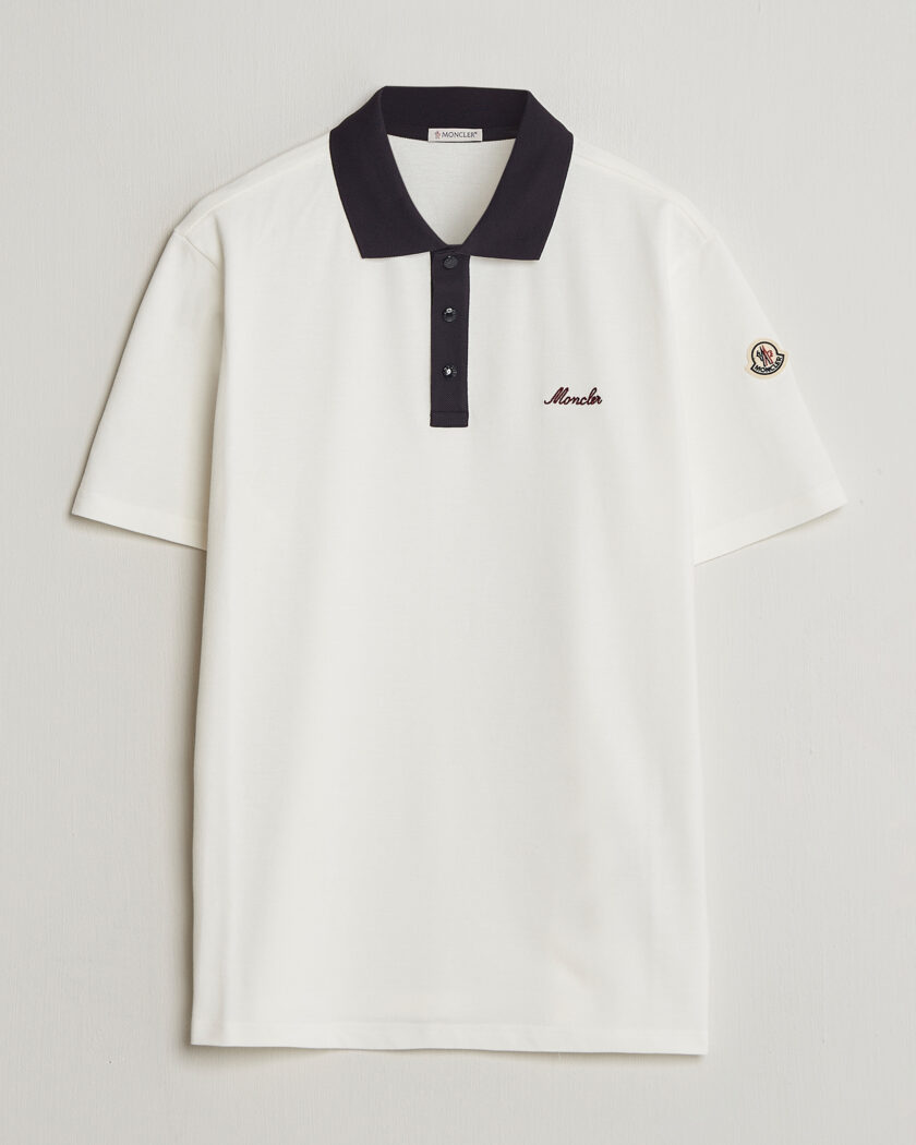 Moncler Signature Logo Polo Off White – Blanco