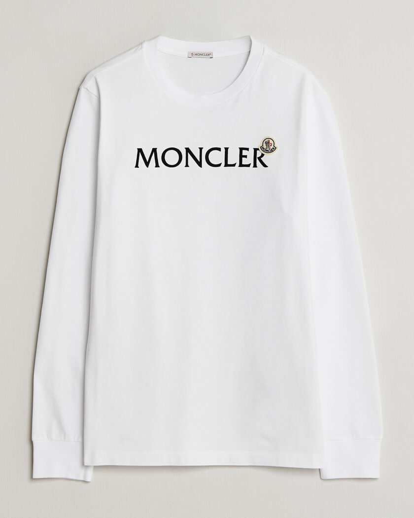Moncler Lettering Logo Long Sleeve T-Shirt White – Blanco