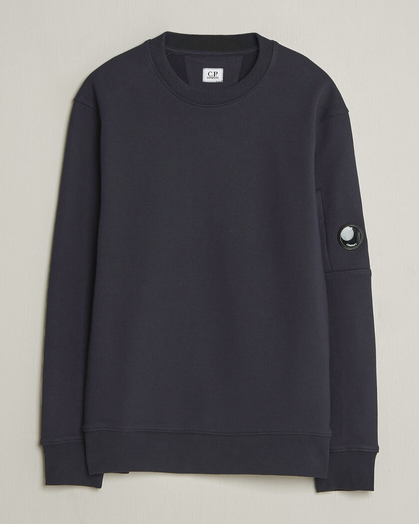 C.P. Company Diagonal Raised Fleece Lens Sweatshirt Navy – Azul