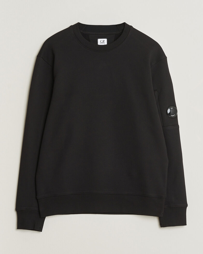 C.P. Company Diagonal Raised Fleece Lens Sweatshirt Black – Negro