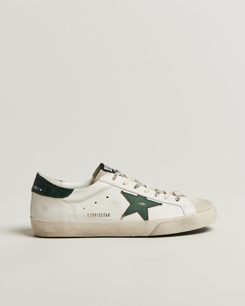 Golden Goose Super-Star Sneakers White/Green – Blanco