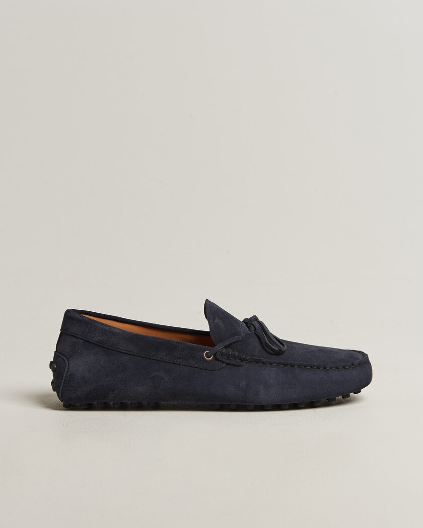 Tod's Lacetto Gommino Carshoe Navy Suede – Azul