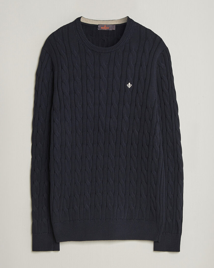 Morris Ethan Cable Oneck Navy – Azul