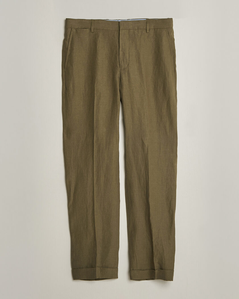 Polo Ralph Lauren Linen Pleated Trousers Basic Olive – Verde