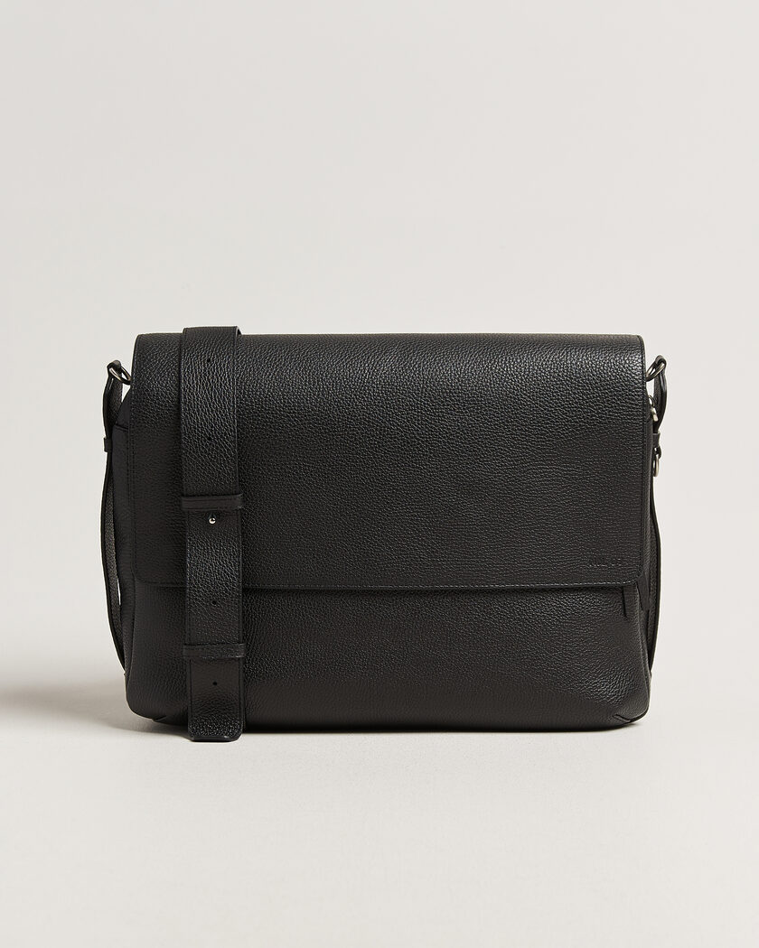 NN07 Port Satchel Grained Leather Briefcase Black – Negro