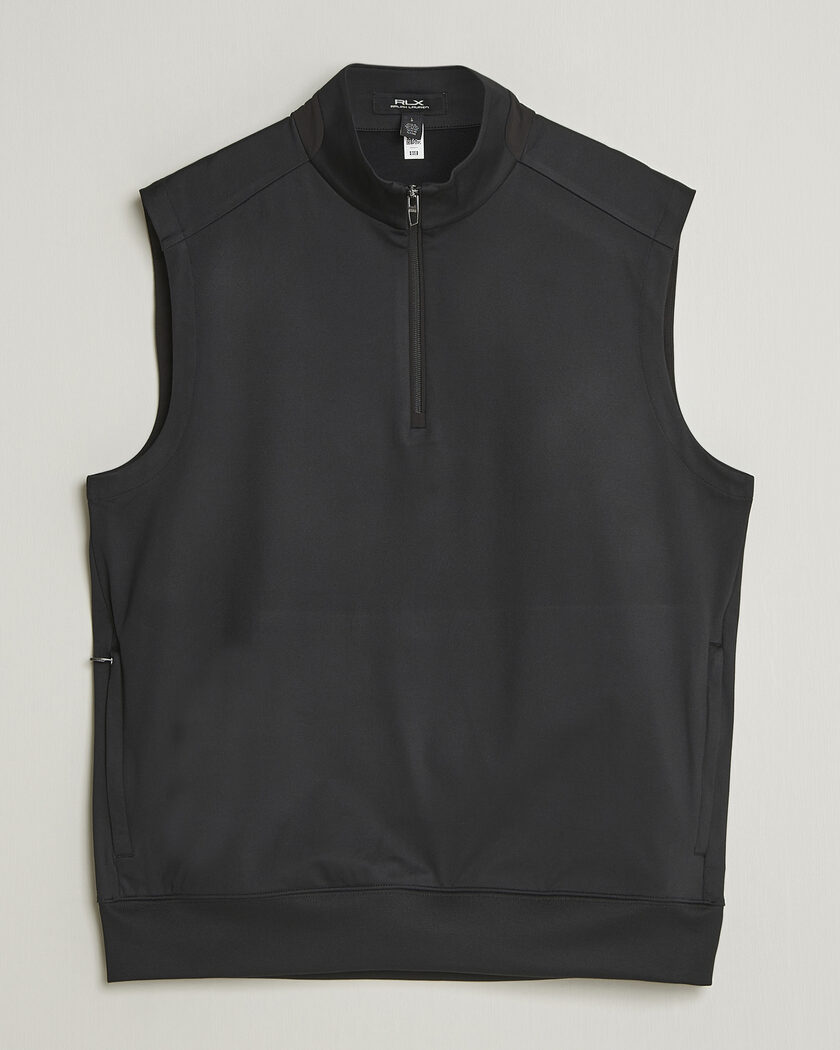 RLX Ralph Lauren Half-Zip Luxury Jersey Vest Polo Black – Negro
