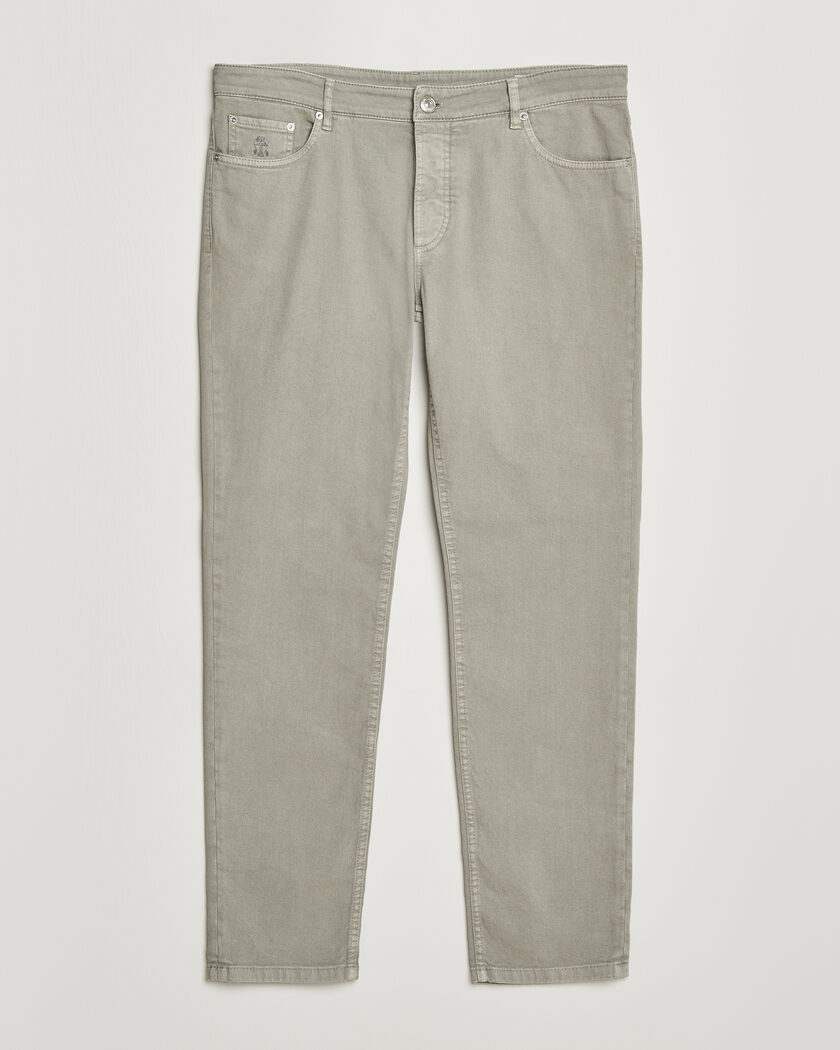 Brunello Cucinelli Traditional Fit Bull Denim Pants Olive – Verde