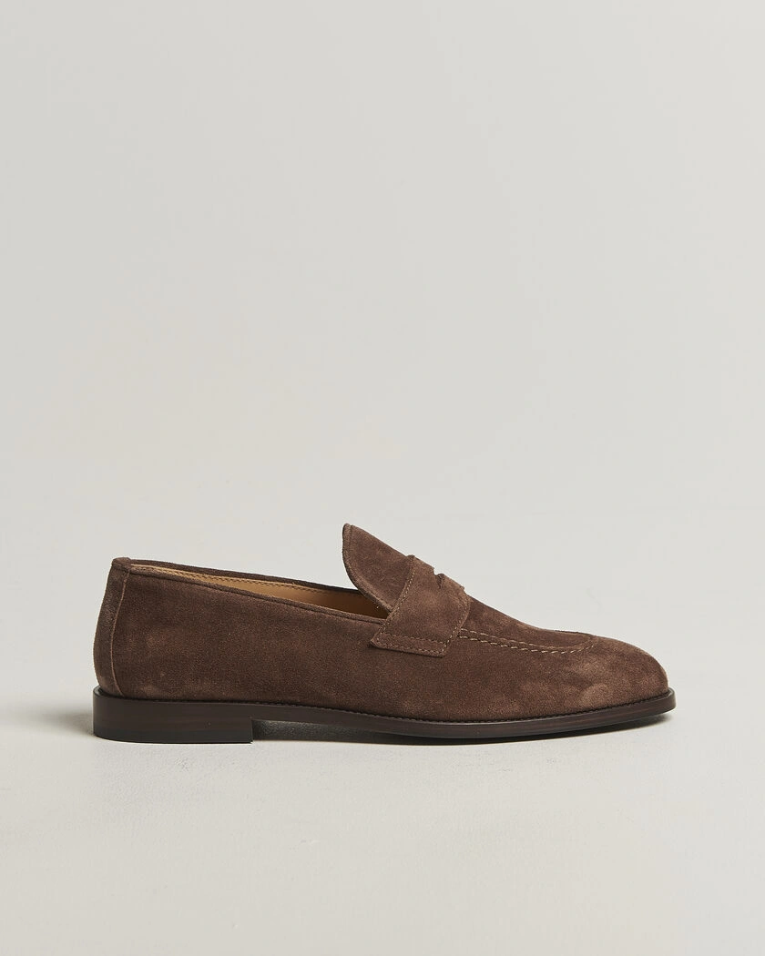 Brunello Cucinelli Penny Loafers Brown Suede – Marrón