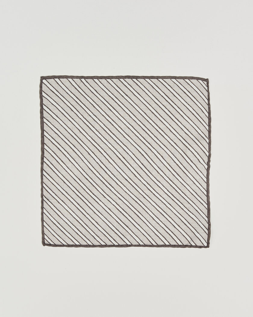 Brunello Cucinelli Striped Pocket Square Brown – Marrón