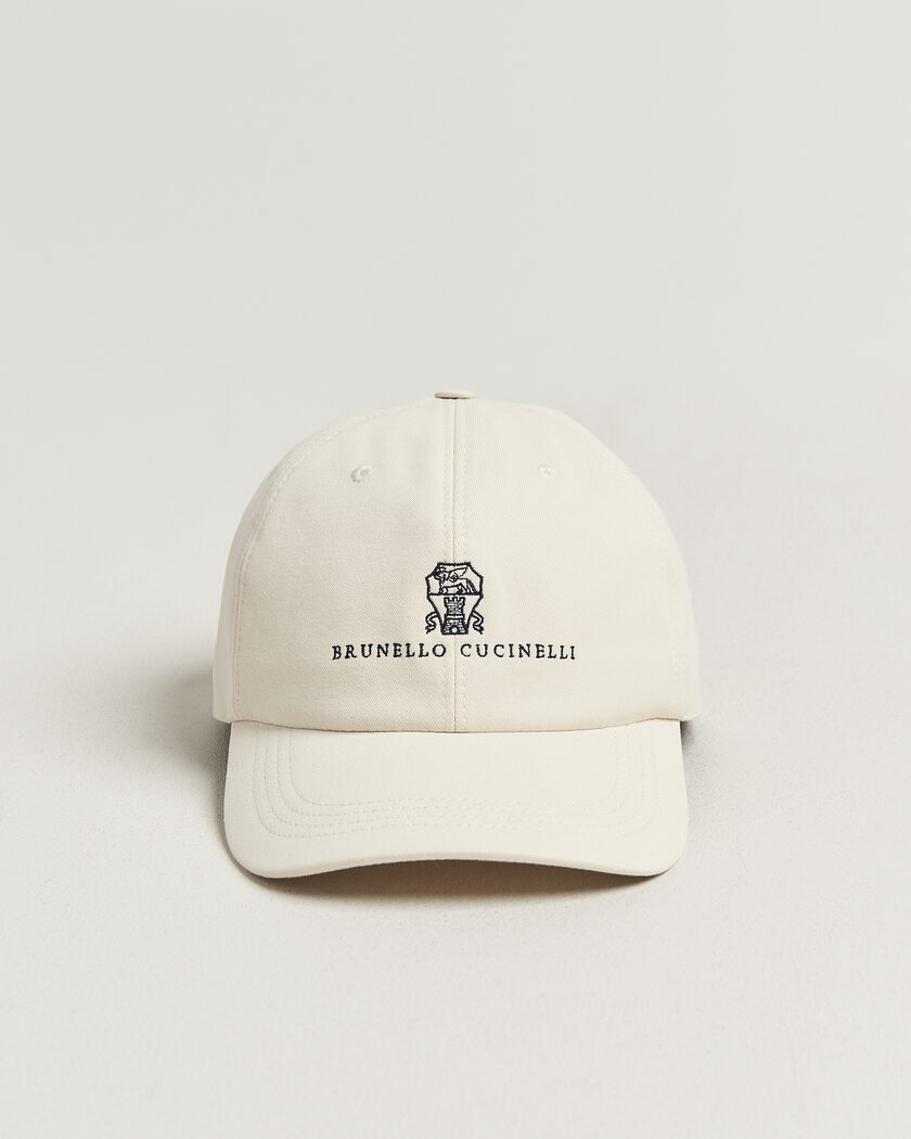 Brunello Cucinelli Twill Cotton Baseball Cap Off White – Blanco