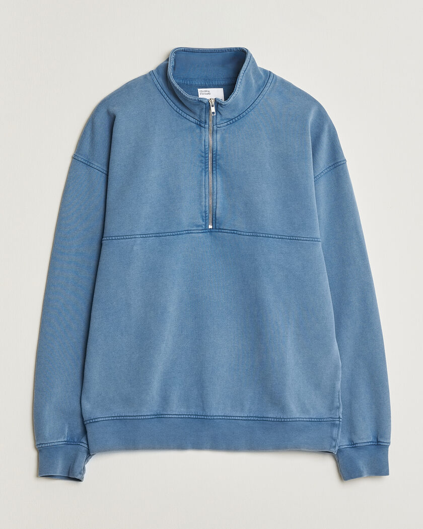 Colorful Standard Classic Organic Half-Zip Faded Indigo – Azul