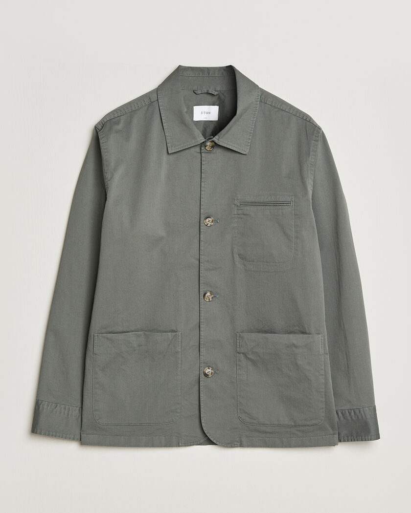 Eton Cotton Chore Jacket Mid Green – Verde