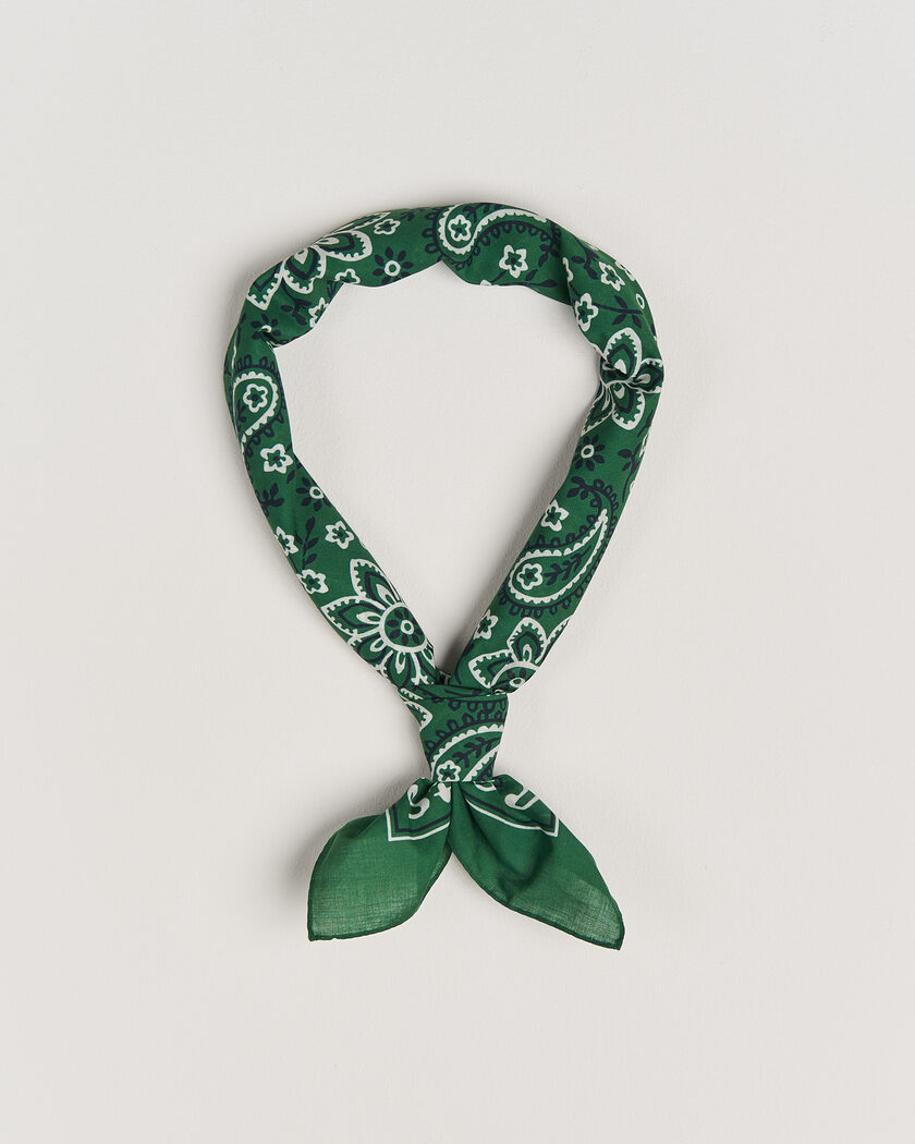 Drake's Classic Paisley Bandana Green – Verde